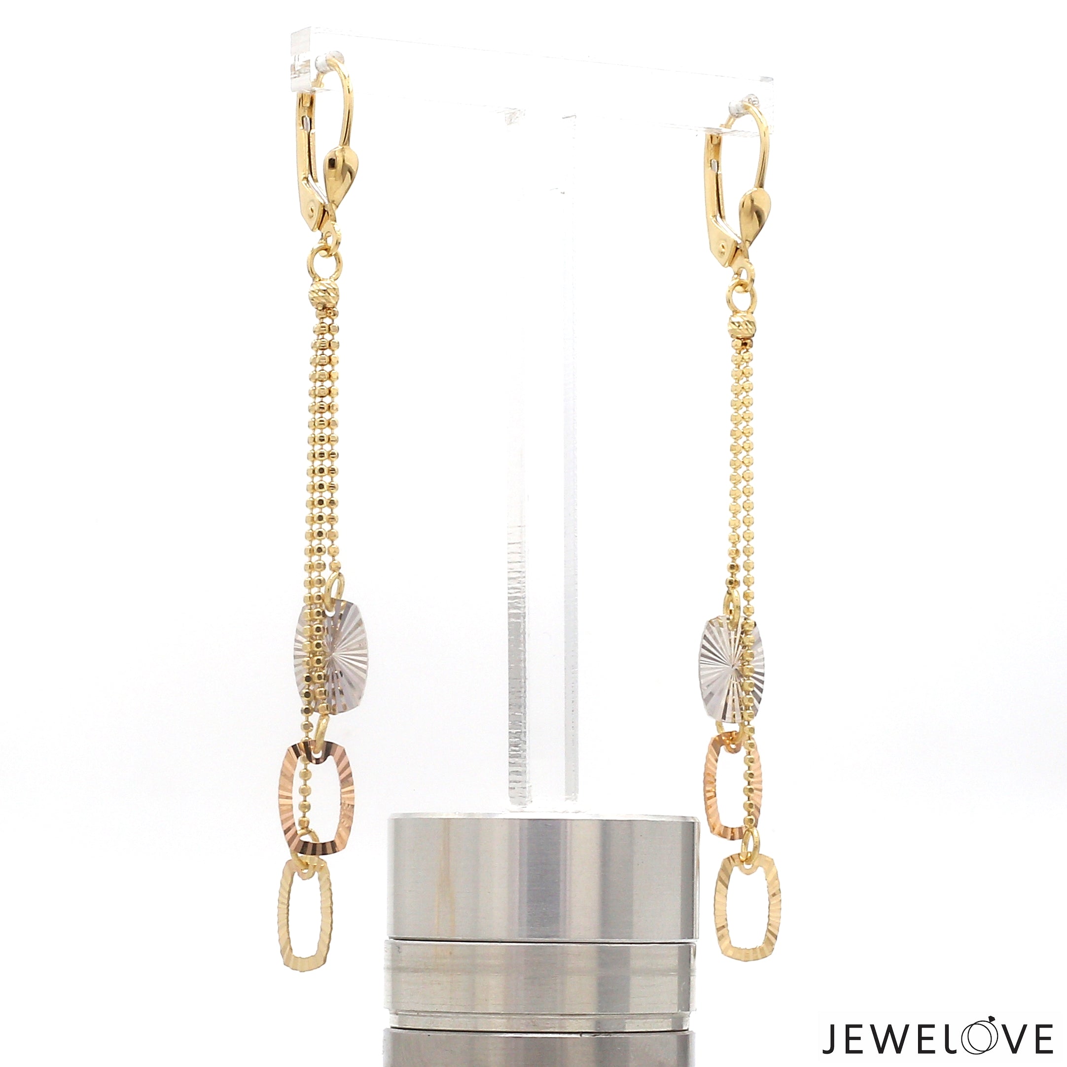 Designer 18K Yellow Hanging Gold Earrings JL AU E 04   Jewelove.US