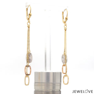 Designer 18K Yellow Hanging Gold Earrings JL AU E 04   Jewelove.US