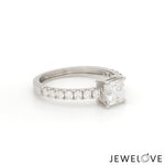 Load image into Gallery viewer, 70-Pointer Princess Cut Solitaire Diamond Shank Platinum Ring JL PT 1313-B   Jewelove.US
