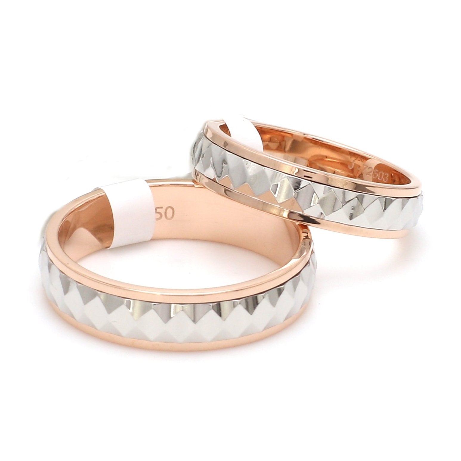 Designer Platinum & Rose Gold Couple Rings JL PT 1113