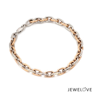 Men of Platinum| 5.75mm Platinum & Rose Gold Bracelet for Men JL PTB 1281