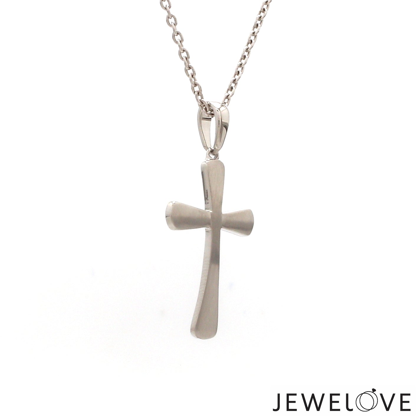 Plain Platinum Cross Pendant with Matte Finish JL PT P 243-A   Jewelove