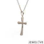 Load image into Gallery viewer, Plain Platinum Cross Pendant with Matte Finish JL PT P 243-A   Jewelove
