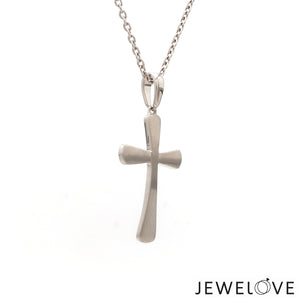 Plain Platinum Cross Pendant with Matte Finish JL PT P 243-A   Jewelove