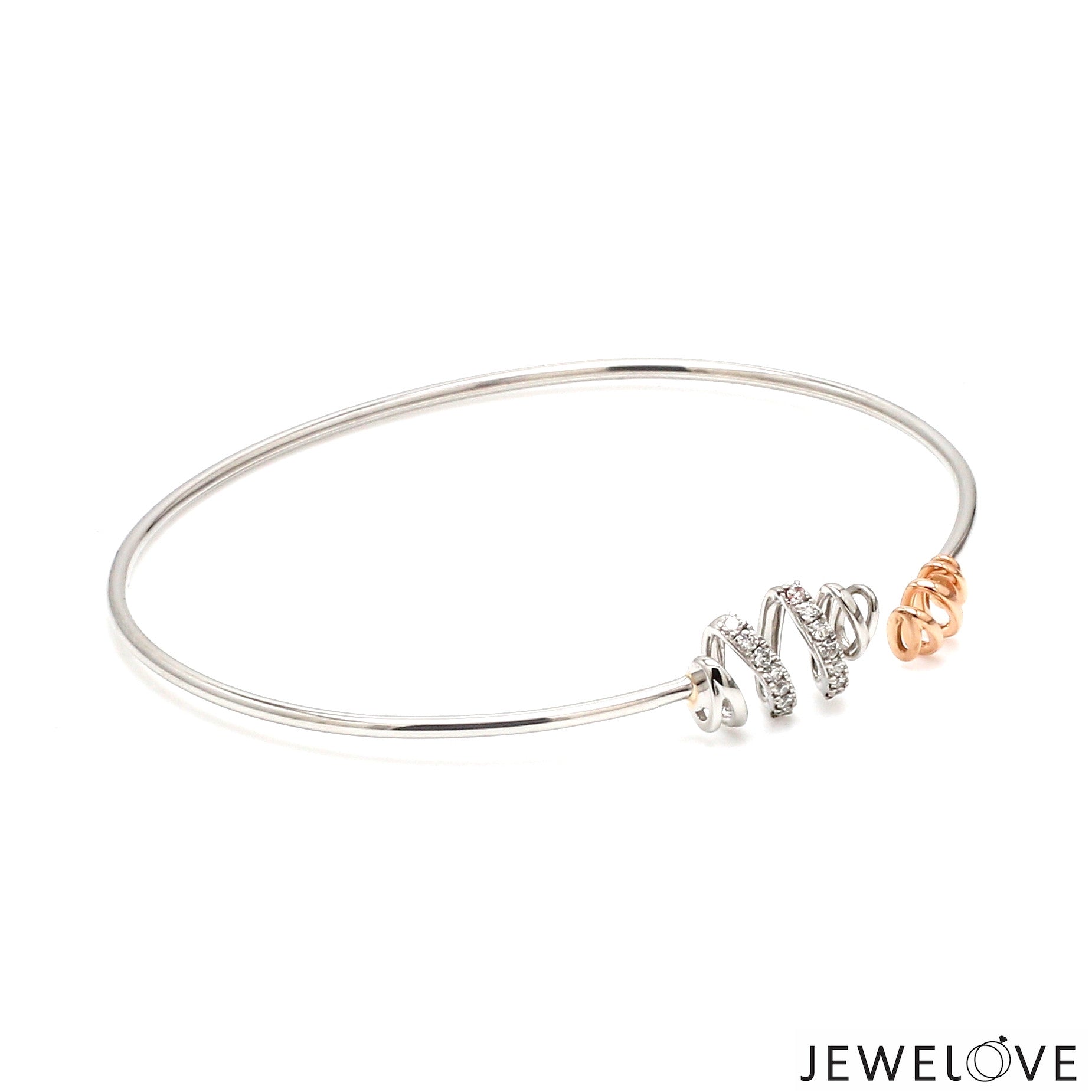 Evara Platinum Rose Gold Diamond Bracelet for Women JL PTB 1286