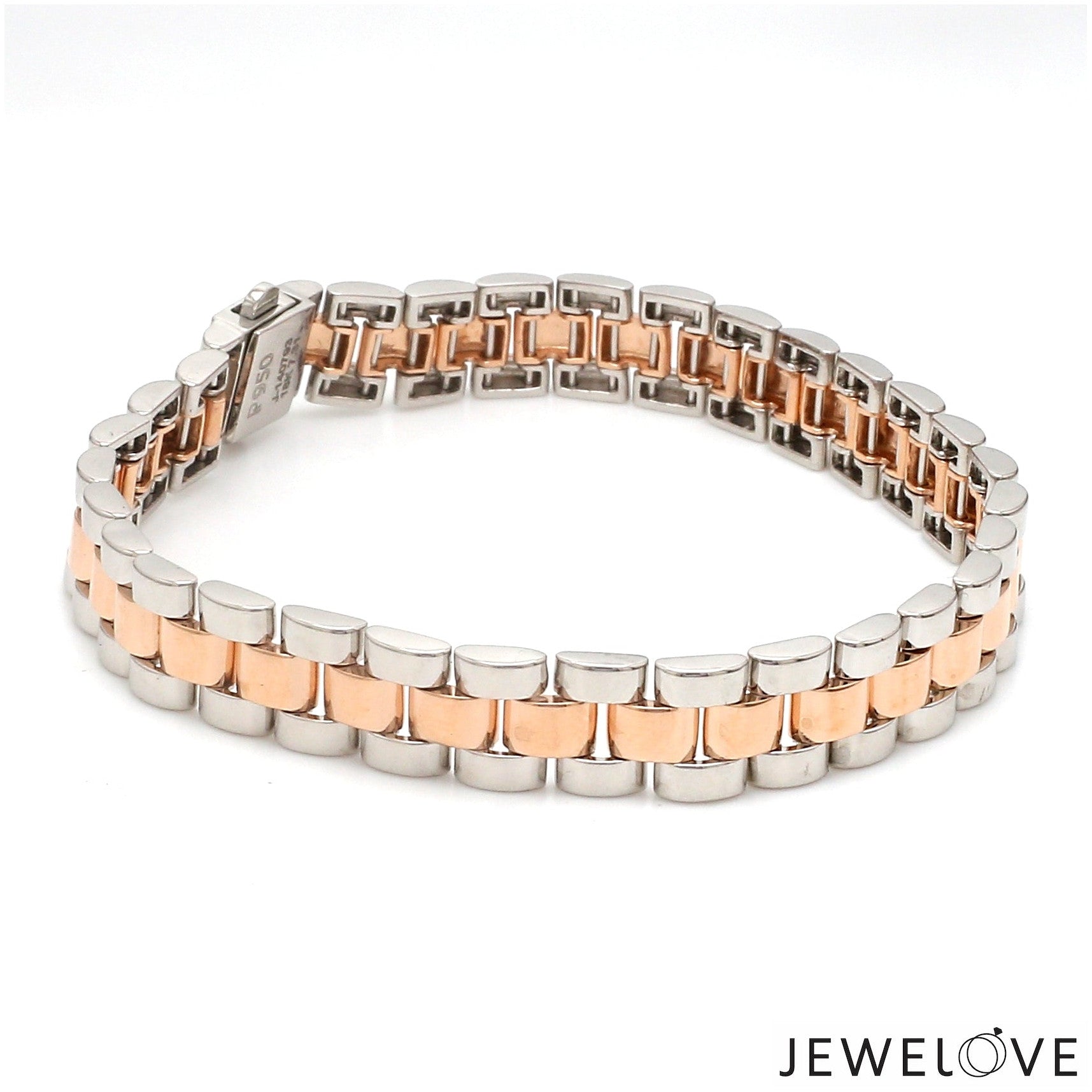 Platinum & Rose Gold Bracelet for Men JL PTB 1047