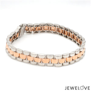 Platinum & Rose Gold Bracelet for Men JL PTB 1047