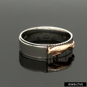 Platinum Ring with Rose Gold Jaguar for Men JL PT 1308   Jewelove.US