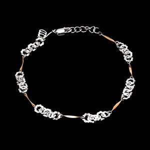 Designer Flowery Japanese Platinum Rose Gold Bracelet for Women JL PTB 662R