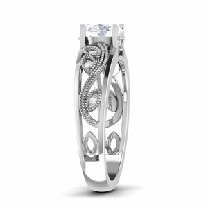 50-Pointer Solitaire Designer Platinum Engagement Ring JL PT 6847