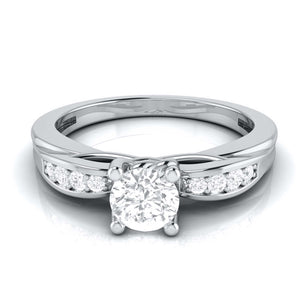 50-Pointer Solitaire Platinum Engagement Ring with a Hidden Heart JL PT G 118-A