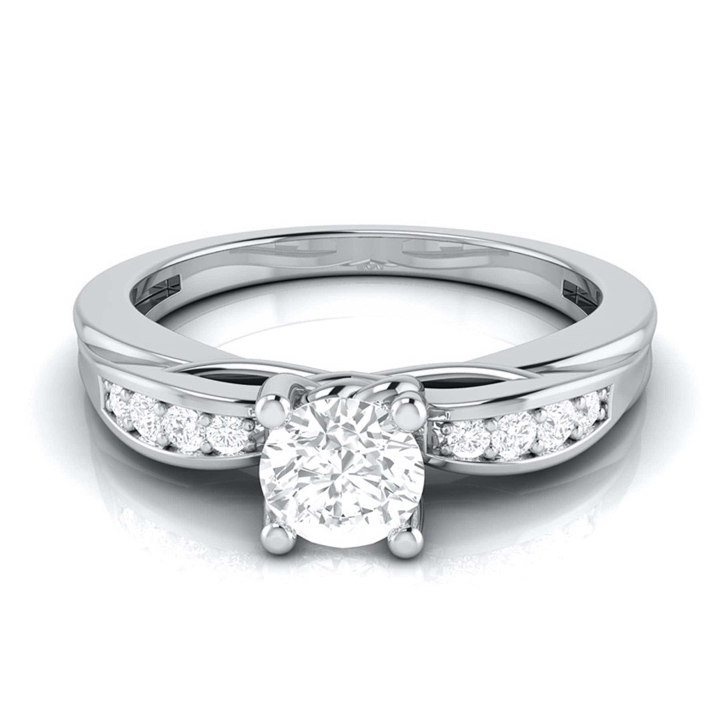 70-Pointer Solitaire Platinum Engagement Ring with a Hidden Heart JL PT G 118-B