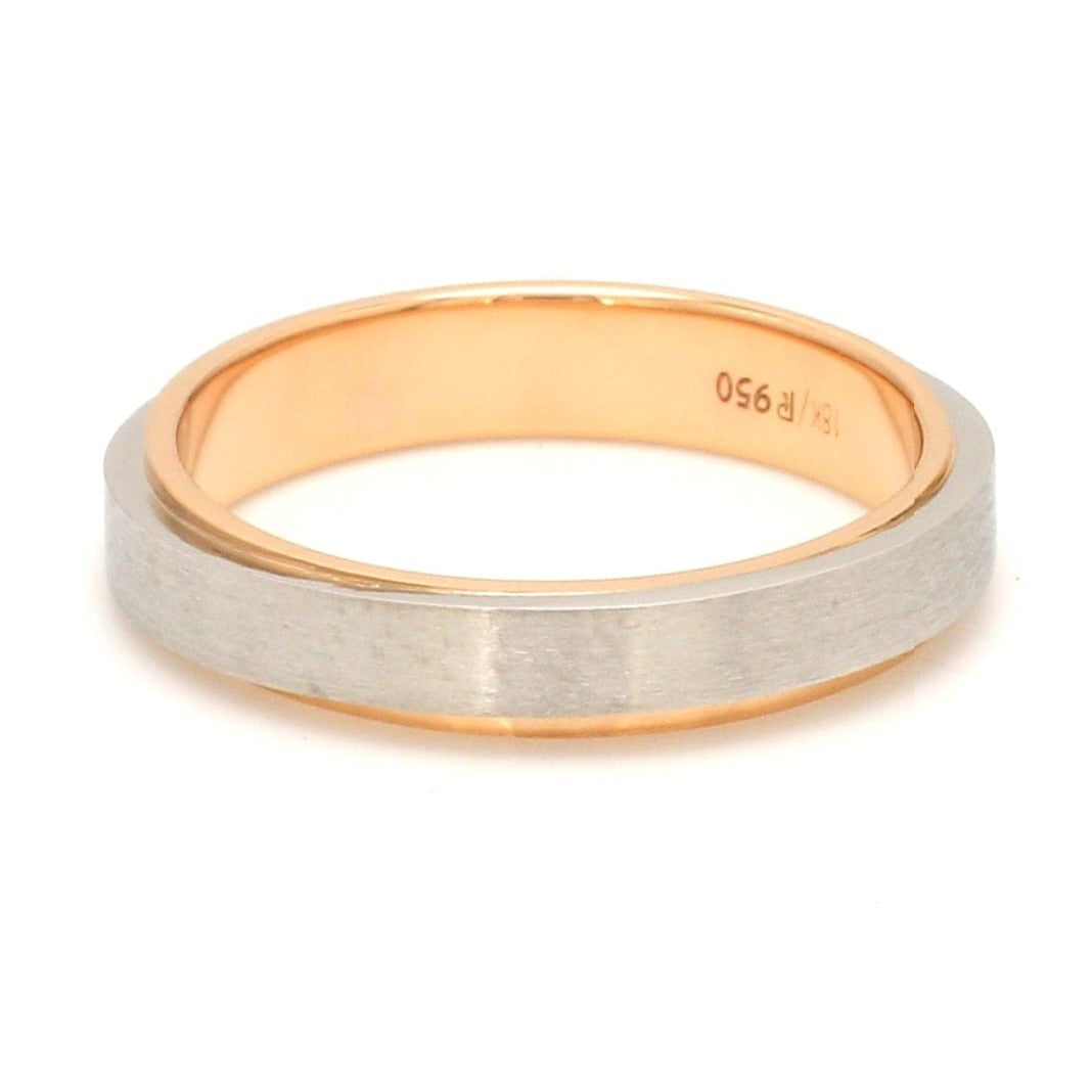 Slanting Platinum & Rose Gold Couple Rings JL PT 635