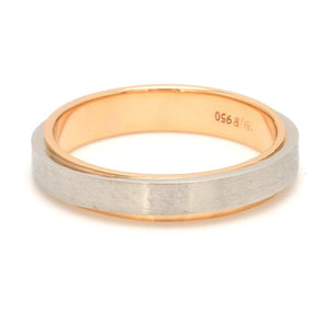 Slanting Platinum & Rose Gold Couple Rings JL PT 635