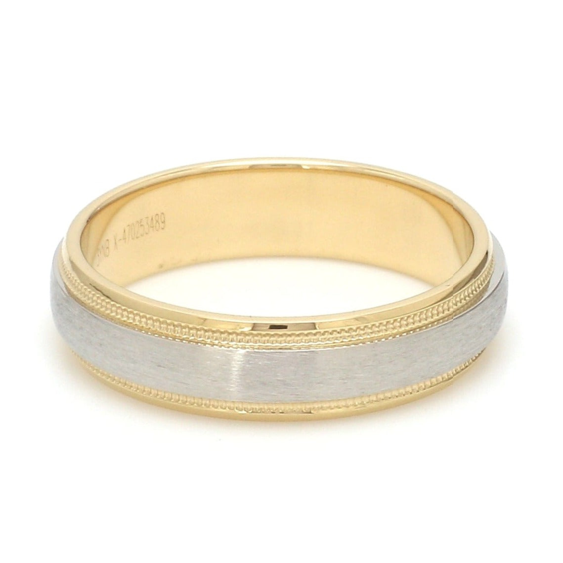 Milgrain Edge Platinum & Yellow Gold Couple Rings JL PT 636