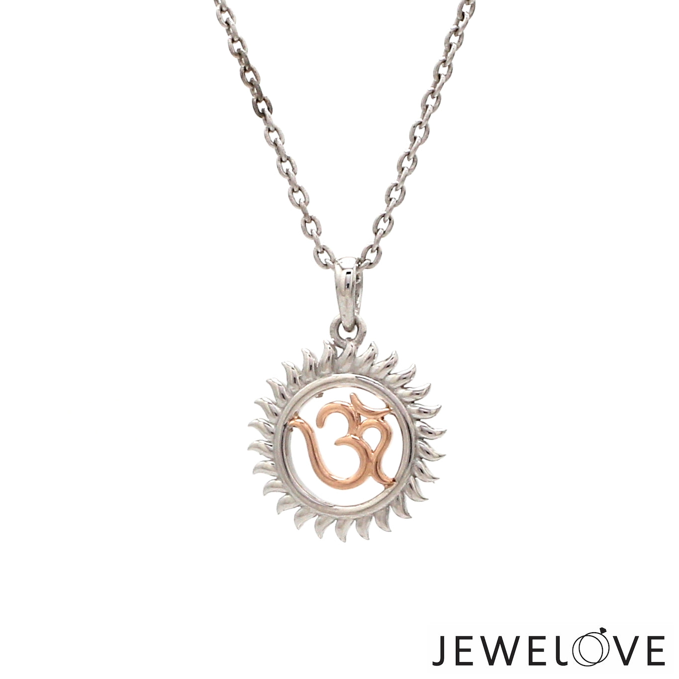 Platinum + Rose Gold Om Pendant JL PT OM-8   Jewelove.US