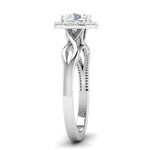 Load image into Gallery viewer, 70-Pointer Solitaire Halo Platinum Twisted Shank Engagement Ring JL PT 6579-B
