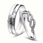 Load image into Gallery viewer, Designer Platinum Couple Rings with Diamonds JL PT 452
