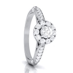 Load image into Gallery viewer, 1-Carat Solitaire Halo Diamond Shank Platinum Ring JL PT G 103-D
