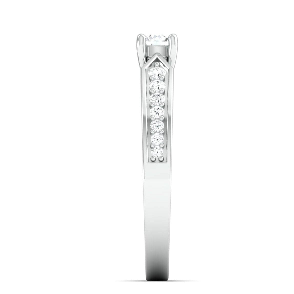 Designer Platinum Solitaire Ring with Diamond Accents JL PT 672