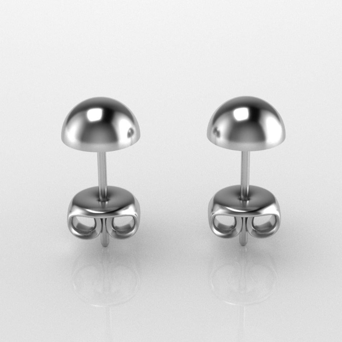 5mm Platinum Half Ball Earrings Studs JL PT E 187-A