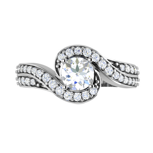 70-Pointer Solitaire Twisted Shank Diamond Platinum Ring JL PT RP RD 190-B