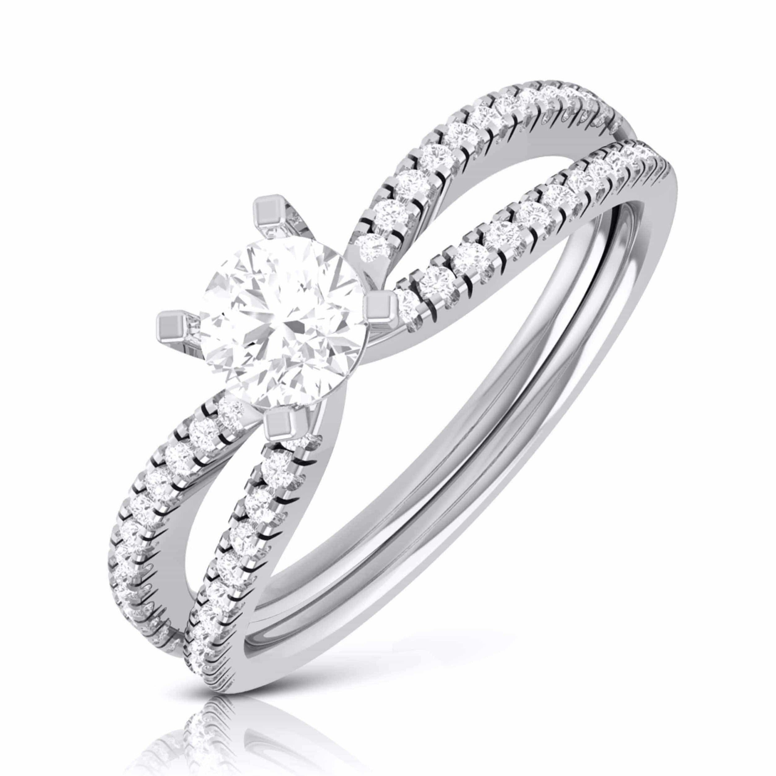 30-Pointer Platinum Solitaire Engagement Ring with Split Shank JL PT R-22