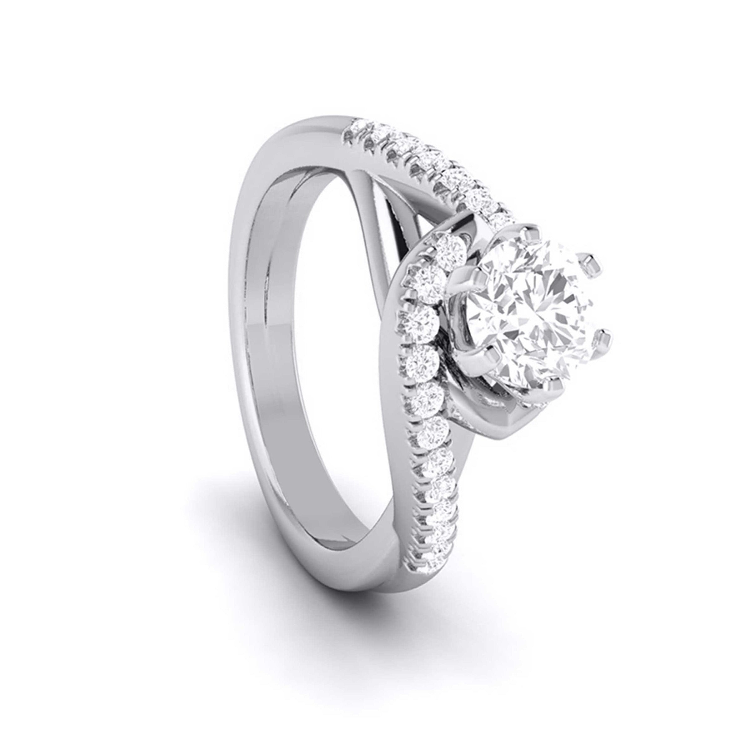 Curvy Platinum 1-Carat Lab Grown Solitaire Engagement Ring for Women JL PT LG G-110-C   Jewelove.US