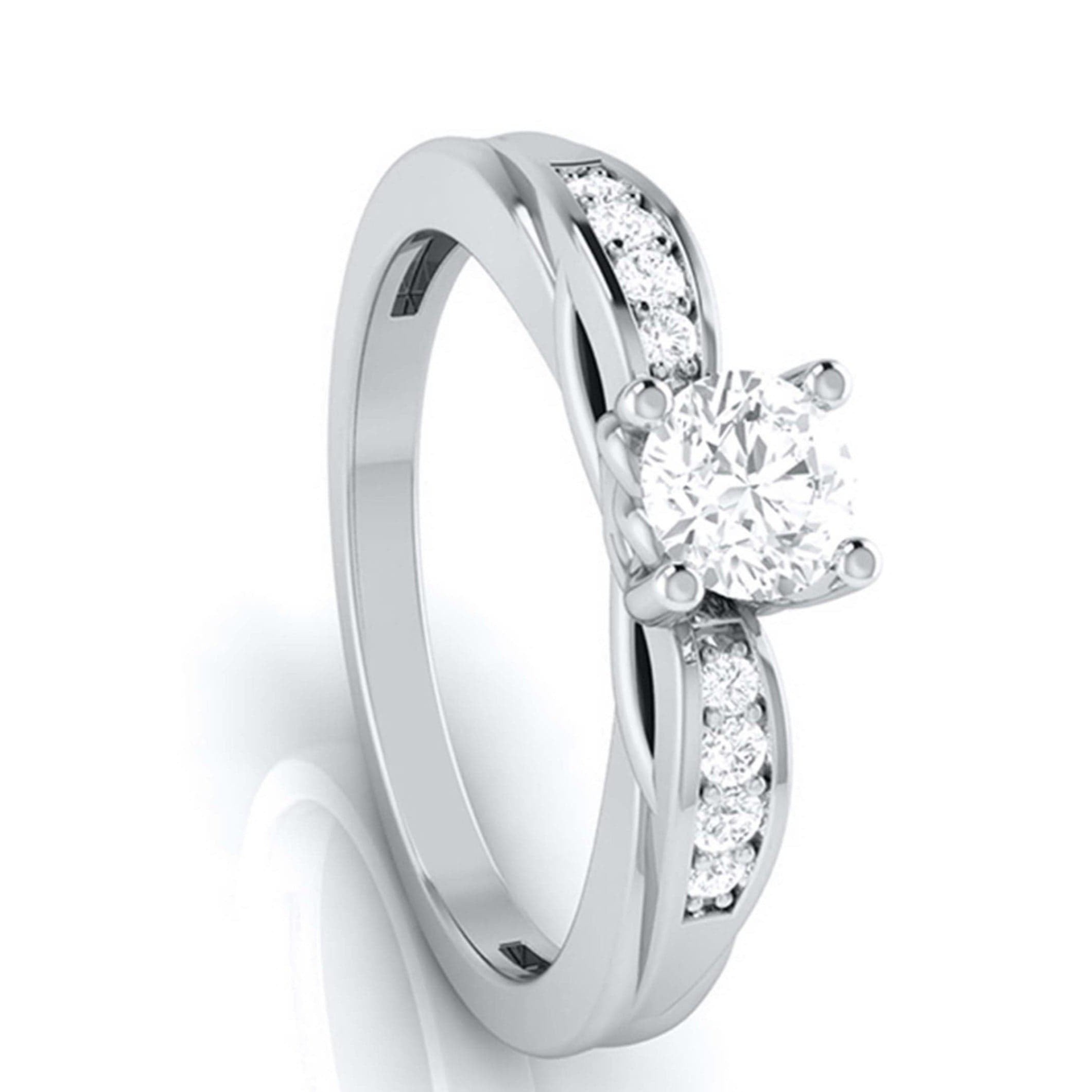 30-Pointer Solitaire Platinum Engagement Ring with a Hidden Heart JL PT G 118