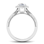 Load image into Gallery viewer, 2-Carat Lab Grown Solitaire Halo Platinum Twisted Shank Engagement Ring JL PT LG G 6579-D
