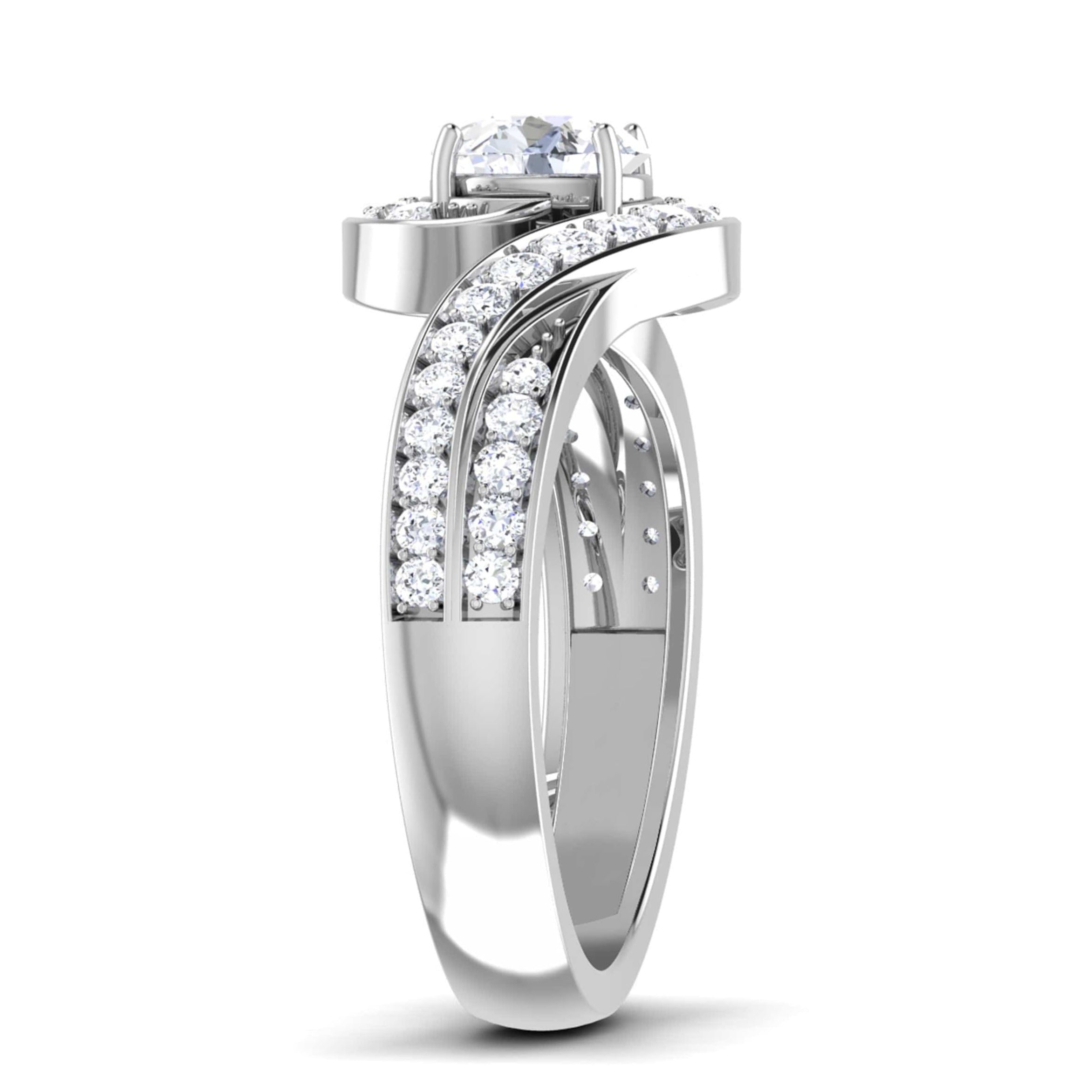 2-Carat Lab Grown Solitaire Twisted Shank Diamond Platinum Ring JL PT RP RD LG G 190-D