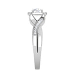 Load image into Gallery viewer, 1-Carat Solitaire Halo Diamond Single Twisted Shank Platinum Ring for Women JL PT RV RD 123-C
