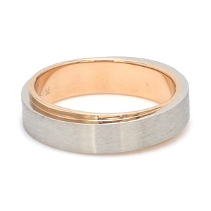 Slanting Platinum & Rose Gold Couple Rings JL PT 635