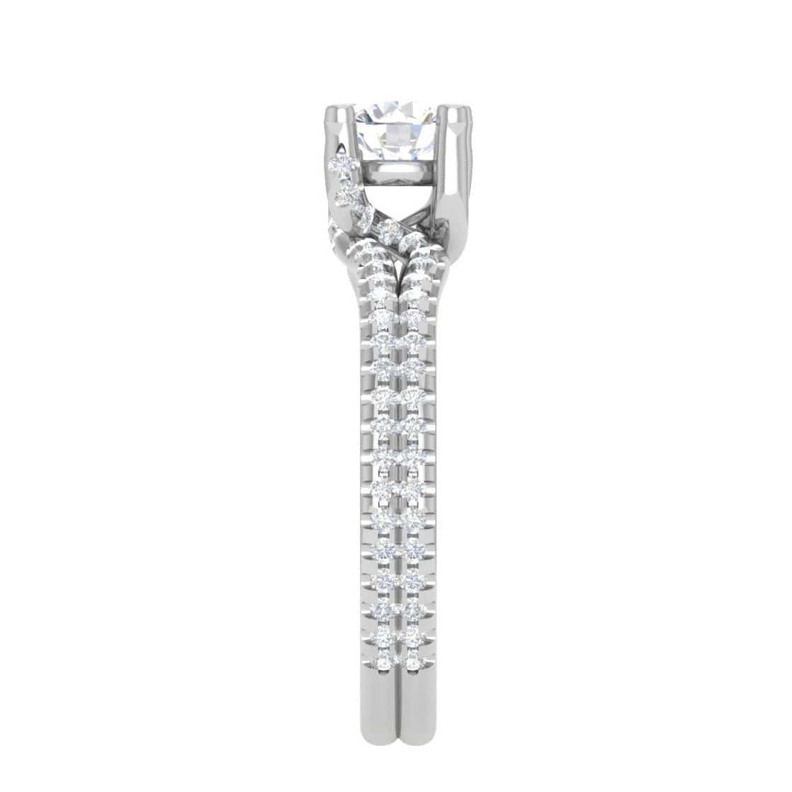 1-Carat Solitaire Diamond Split Shank Platinum Ring JL PT RP RD 182-C