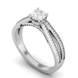 30-Pointer Solitaire Diamond Split Shank Platinum Ring JL PT RP RD 165