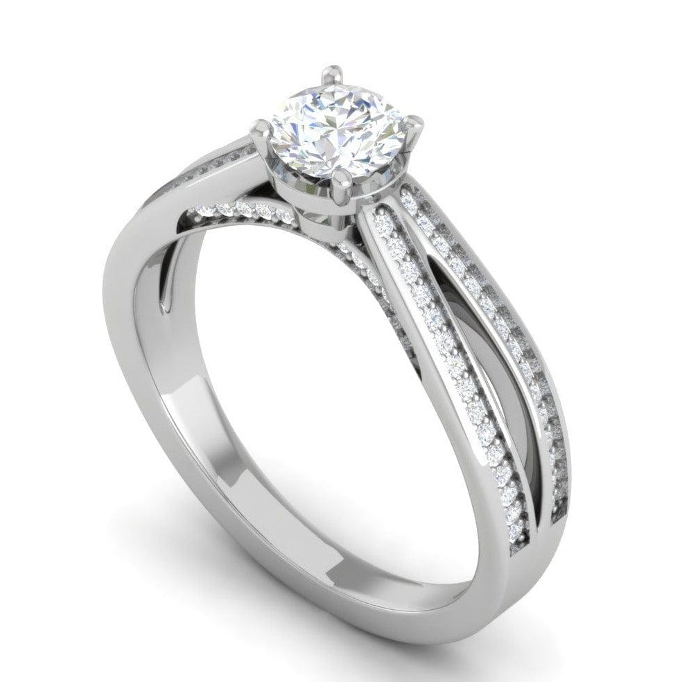 70-Pointer Solitaire Diamond Split Shank Platinum Ring JL PT RP RD 165-B