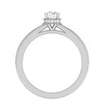 Load image into Gallery viewer, 50-Pointer Solitaire Single Halo Diamond Shank Platinum Ring JL PT RP RD 157-A
