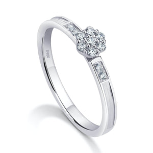 Platinum Ring with Pressure Setting Diamonds JL PT 1216