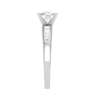 1.50-Carat Lab Grown Solitaire with Princess cut Diamond Shank Platinum Ring JL PT RC PR LG G 186-C