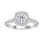 Load image into Gallery viewer, 2-Carat Lab Grown Solitaire Platinum Halo Diamond Shank Engagement Ring JL PT LG G 0191-D
