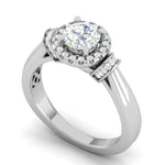 Load image into Gallery viewer, 70-Pointer Lab Grown Solitaire Halo Diamond Platinum Engagement Ring JL PT LG G WB5996E-A
