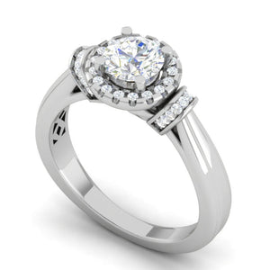 70-Pointer Lab Grown Solitaire Halo Diamond Platinum Engagement Ring JL PT LG G WB5996E-A