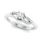 Load image into Gallery viewer, Designer Platinum Solitaire Ring with Diamond Accents JL PT 969
