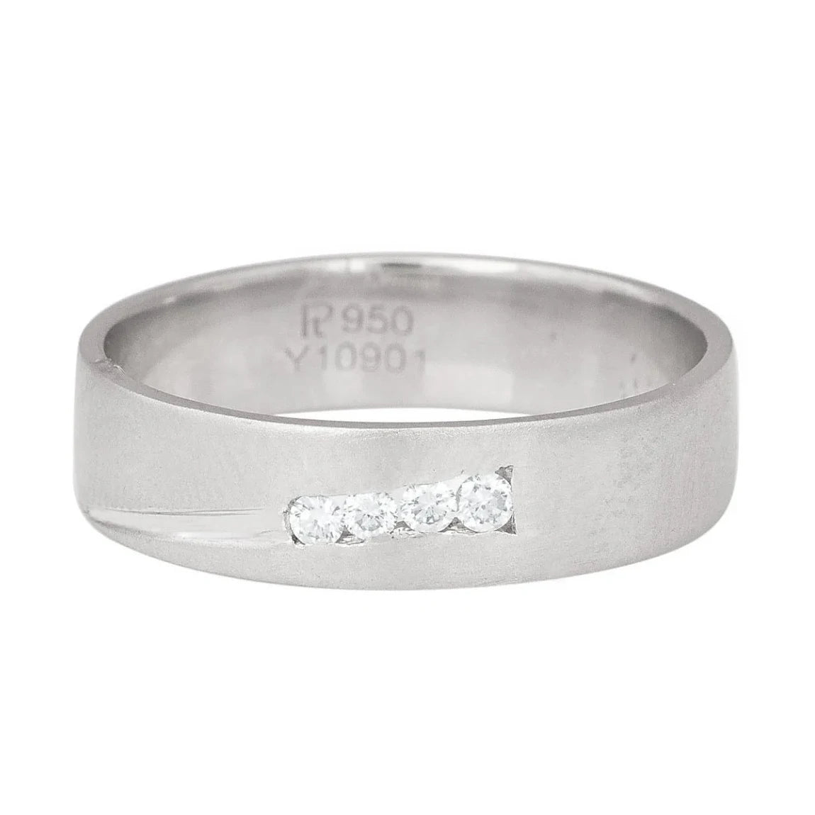 4 Diamond Platinum Band for Men JL PT 476