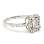 Load image into Gallery viewer, Emerald Cut Solitaire Ring in Platinum Halo Setting JL PT 469
