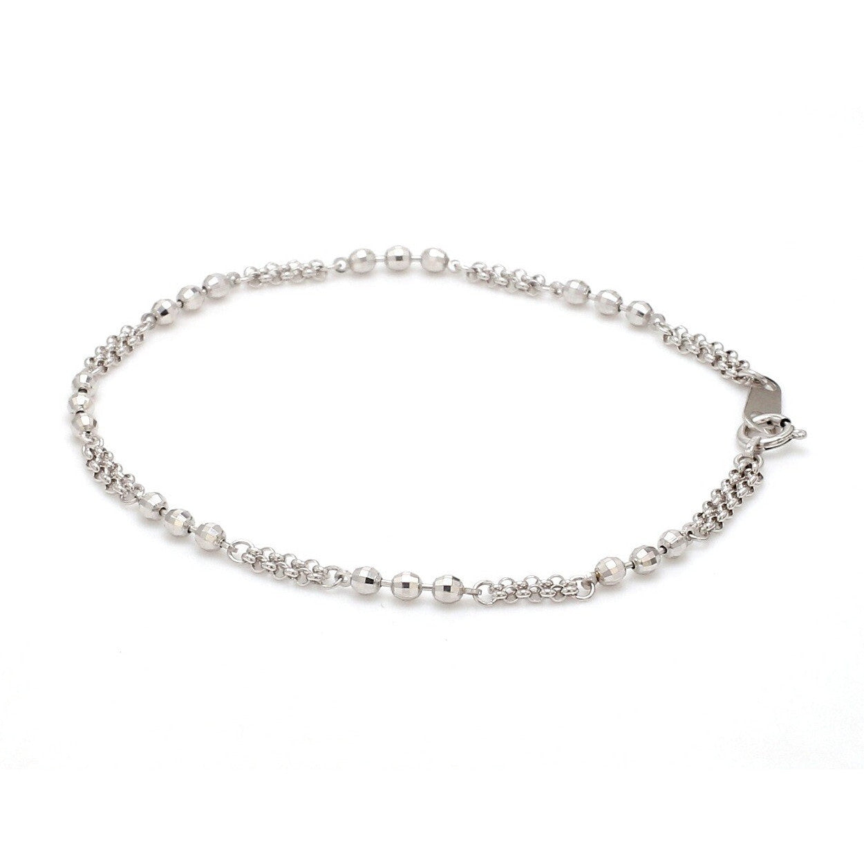 Japanese Platinum with Diamond Cut Balls Bracelet for Women JL PTB 1070