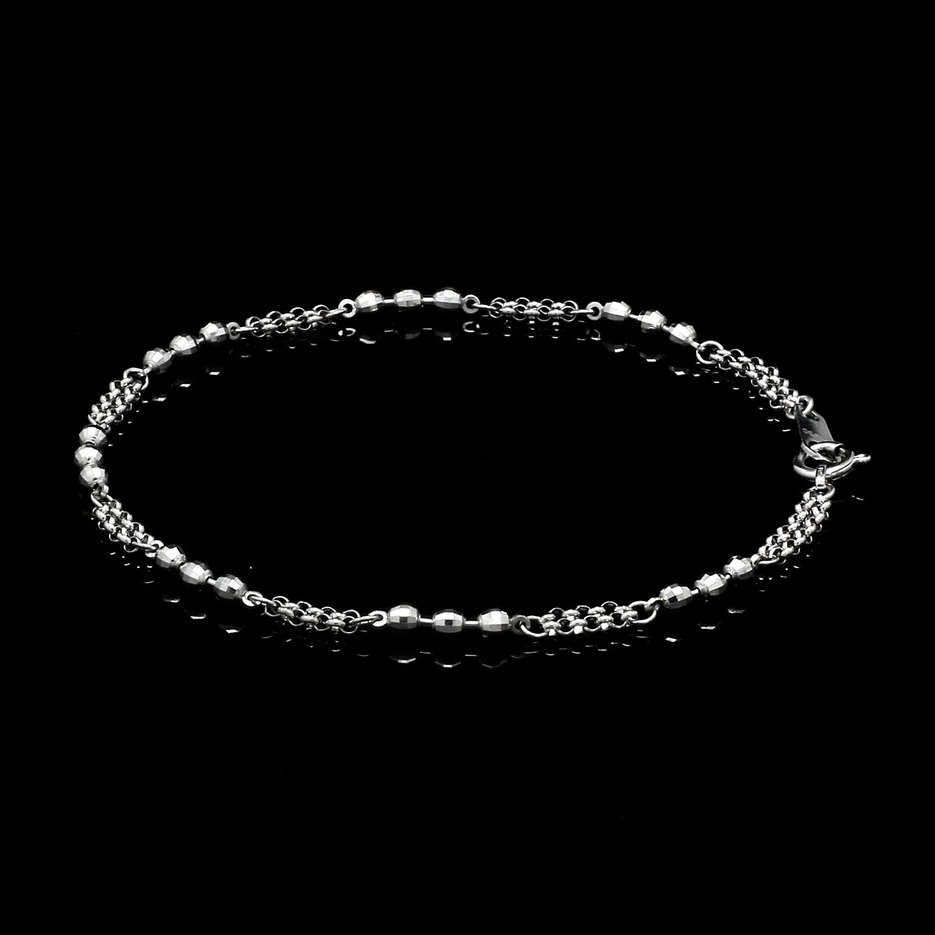 Japanese Platinum with Diamond Cut Balls Bracelet for Women JL PTB 1070