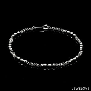 Japanese Platinum with Diamond Cut Balls Bracelet for Women JL PTB 1070