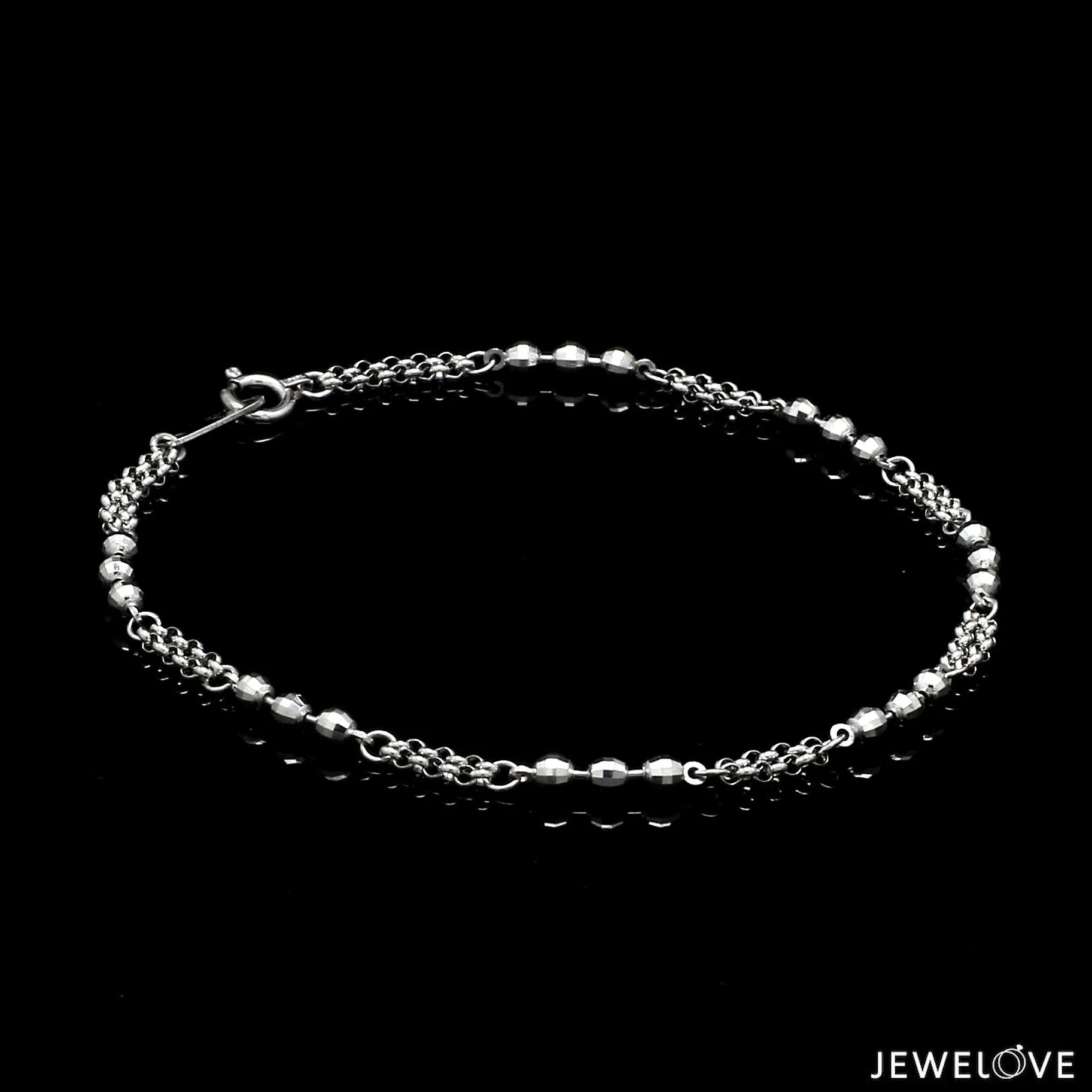 Japanese Platinum with Diamond Cut Balls Bracelet for Women JL PTB 1070