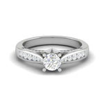 Load image into Gallery viewer, 1-Carat Lab Grown Solitaire Diamond Split Shank Platinum Ring JL PT RP RD LG G 118-B
